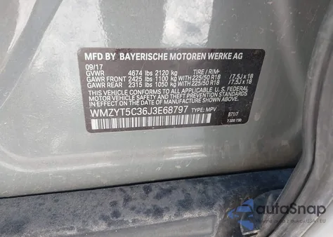 2018 Mini Countryman Cooper S z USA, uszkodzony, nr VIN WMZYT5C36J3E68797